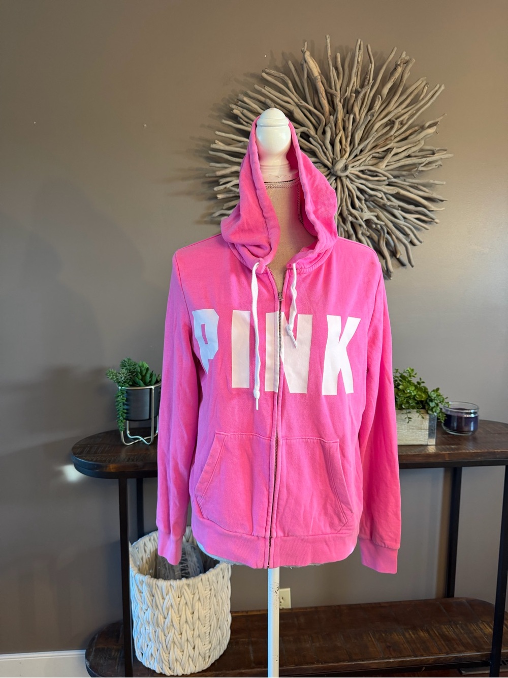 Victorias Secret PINK Full Zip Sweatshirt in Hot Pink